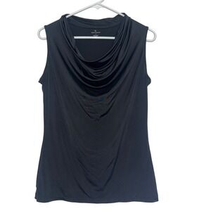 Worthington Womens Black Sleeveless Cowl Neck Top Size Medium